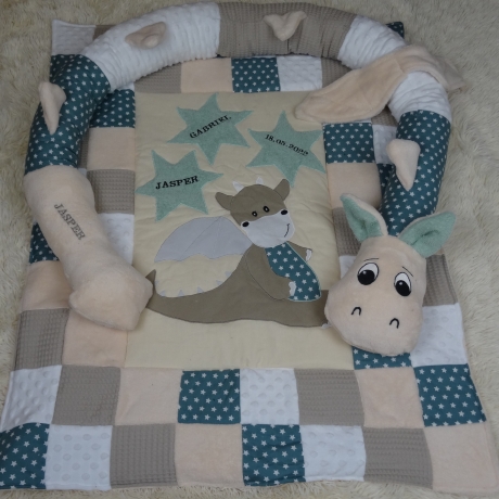 Krabbeldecke, Kuscheldecke, Bettschlange, Puckschnecke-Set