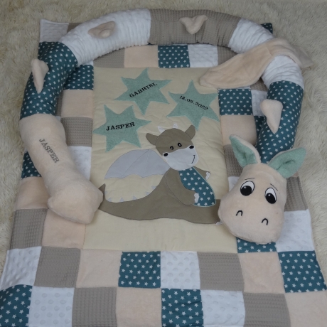 Krabbeldecke, Kuscheldecke, Bettschlange, Puckschnecke-Set