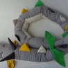 Bettschlange Drache, Puckschnecke, Bettrolle, Wickeltischrolle