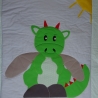 Krabbeldecke großer Drache,Patchwork, Kuscheldecke, Tagesdecke,