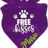 Dreieckstuch Hundehalstuch FREE KISSES personalisiert mit Name