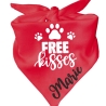 Dreieckstuch Hundehalstuch FREE KISSES personalisiert mit Name