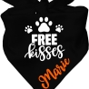 Dreieckstuch Hundehalstuch FREE KISSES personalisiert mit Name