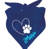 Dreiecks Hundehalstuch HERZ m.PFOTE einf. personalisiert mit Name