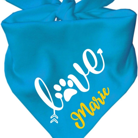 Dreiecks Hundehalstuch LOVE personalisiert mit Name