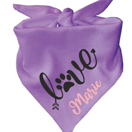 Dreiecks Hundehalstuch LOVE personalisiert mit Name