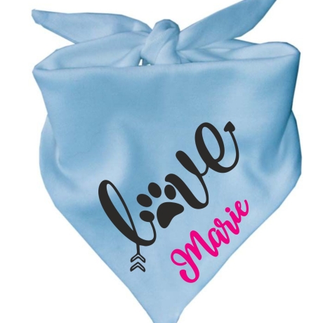 Dreiecks Hundehalstuch LOVE personalisiert mit Name