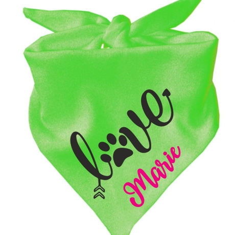 Dreiecks Hundehalstuch LOVE personalisiert mit Name