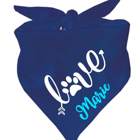 Dreiecks Hundehalstuch LOVE personalisiert mit Name