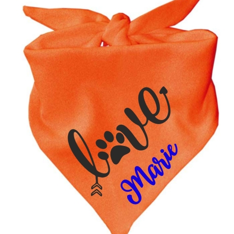 Dreiecks Hundehalstuch LOVE personalisiert mit Name