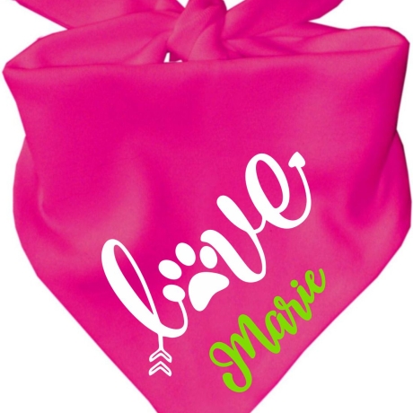 Dreiecks Hundehalstuch LOVE personalisiert mit Name