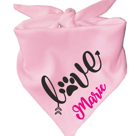 Dreiecks Hundehalstuch LOVE personalisiert mit Name