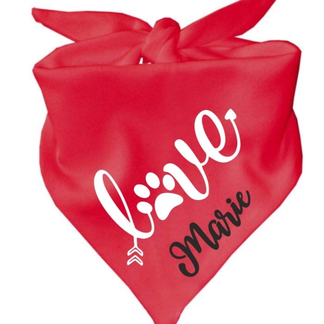 Dreiecks Hundehalstuch LOVE personalisiert mit Name