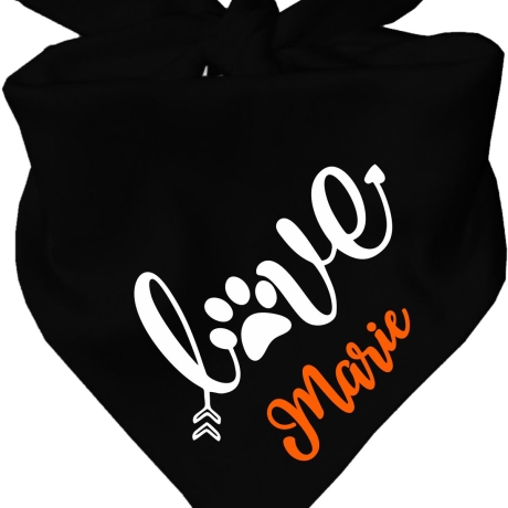 Dreiecks Hundehalstuch LOVE personalisiert mit Name