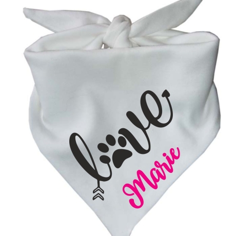Dreiecks Hundehalstuch LOVE personalisiert mit Name