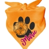 Dreiecks Hundehalstuch PFOTE m. BLÜTE personalisiert mit Name
