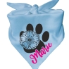 Dreiecks Hundehalstuch PFOTE m. BLÜTE personalisiert mit Name