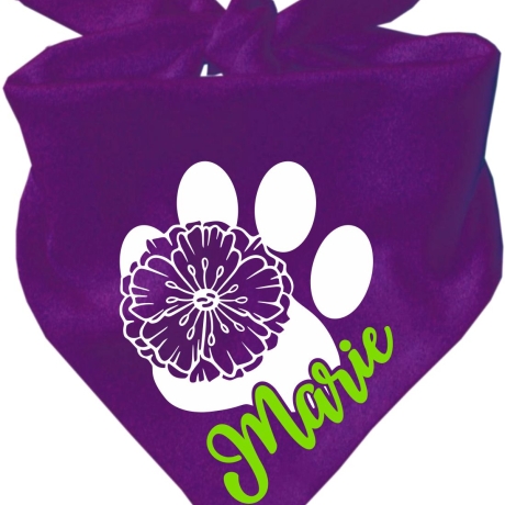 Dreiecks Hundehalstuch PFOTE m. BLÜTE personalisiert mit Name