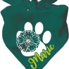 Dreiecks Hundehalstuch PFOTE m. BLÜTE personalisiert mit Name
