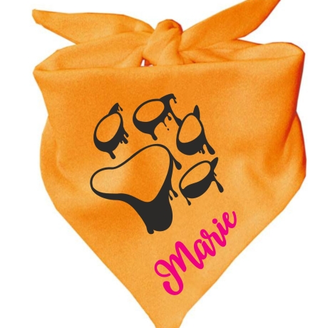 Dreiecks Hundehalstuch PFOTE Umriss personalisiert mit Name