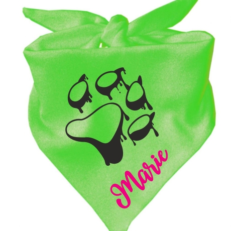 Dreiecks Hundehalstuch PFOTE Umriss personalisiert mit Name