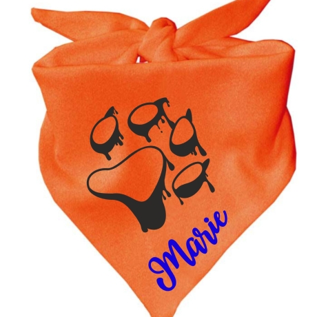 Dreiecks Hundehalstuch PFOTE Umriss personalisiert mit Name