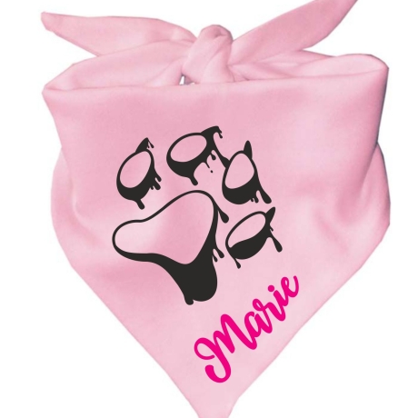 Dreiecks Hundehalstuch PFOTE Umriss personalisiert mit Name