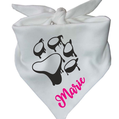 Dreiecks Hundehalstuch PFOTE Umriss personalisiert mit Name