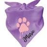 Dreiecks Hundehalstuch PFOTE rosa personalisiert mit Name