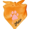Dreiecks Hundehalstuch PFOTE rosa personalisiert mit Name