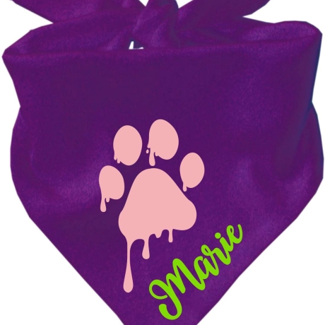 Dreiecks Hundehalstuch PFOTE rosa personalisiert mit Name