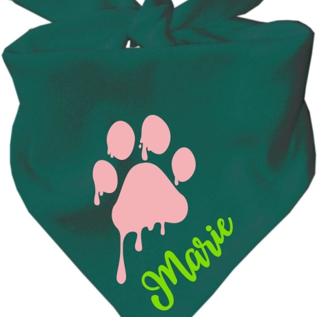 Dreiecks Hundehalstuch PFOTE rosa personalisiert mit Name