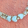 Perlenarmband, Perlen-Armband, weiss, Herz-Form