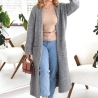 Oversize Strickmantel Strickjacke lang Cardigan dunkelgrau S-XL