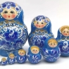 10er Matroschka blauweiss, bauchig, 15 cm, dz1207 neu