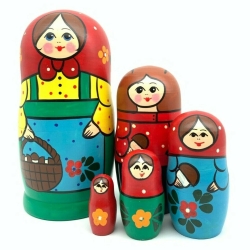 5-er Matroschka Schürze-Korb, 17 cm, # DZ 440 neu 5-er Matroschka Schürze-Korb, 17 cm, # DZ 440 neu