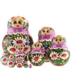 10er Matroschka lila-grün-weiss, 14 cm, dz 452, Holz, neu 10er Matroschka lila-grün-weiss, 14 cm, dz 452, Holz, neu
