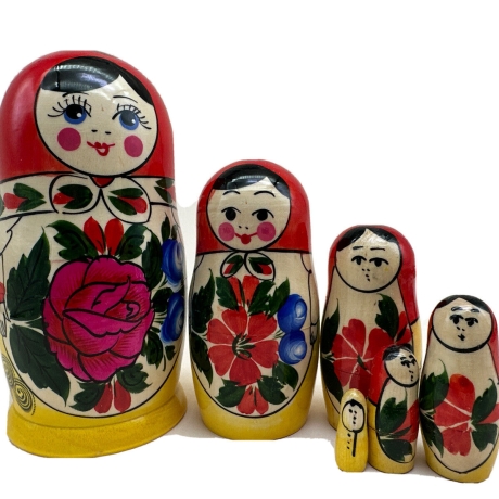 6-er Matroschka Semenova klassisch, 15 cm, # DZ 464, neu