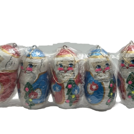 5 Geschenkanhänger Schnee-u.Weihnachtsmann, blau