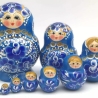 10-er Matroschka bauchig, blau, 14,5 cm, neu, DZ 59