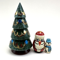 3-er Set Matr. Tannenbaum,, Holz, 11,5 cm, DZ 604