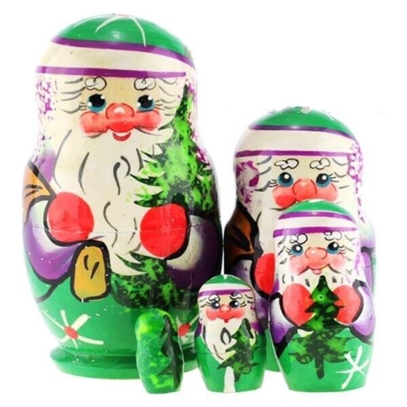 5-er Set Matr. Nikolaus, Holz,10,5 cm, DZ 615