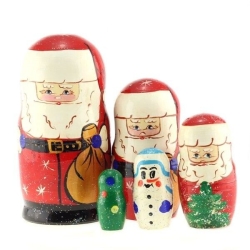5-er Set Matr. Nikolaus, Holz, 16 cm, DZ 619