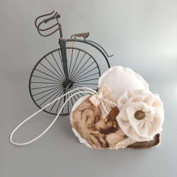 1 Deko Herz aus Stoff Shabby Chic Anhänger