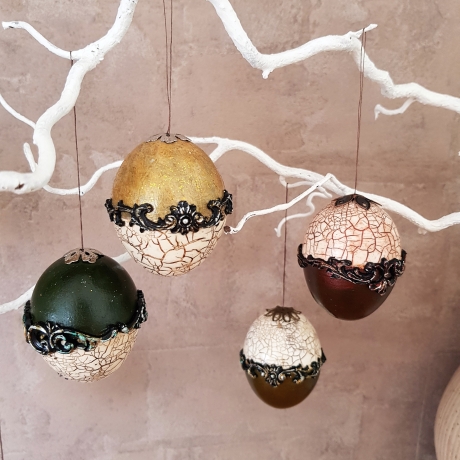 Ostereier echtes Hühnerei Ostern Handarbeit Kunsthandwerk Unikat 