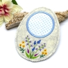 ITH Mug Rug Stickdatei Eiform Blumen