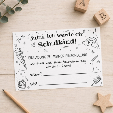 Einladung Einschulung – Personalisierbare PDF Vorlage