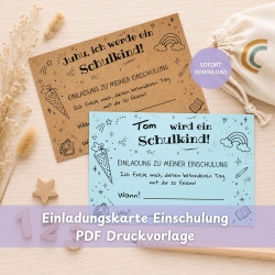 Einladung Einschulung – Personalisierbare PDF Vorlage