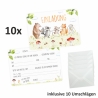10 Einladungskarten Freunde auf Wiese 10 transp. Briefumschl.