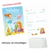 10 Einladungskarten Meerjungfrau GLITZER inkl. 10 Briefumschläge
